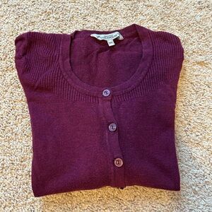 Viscose Dark Red Cardigan Sweater